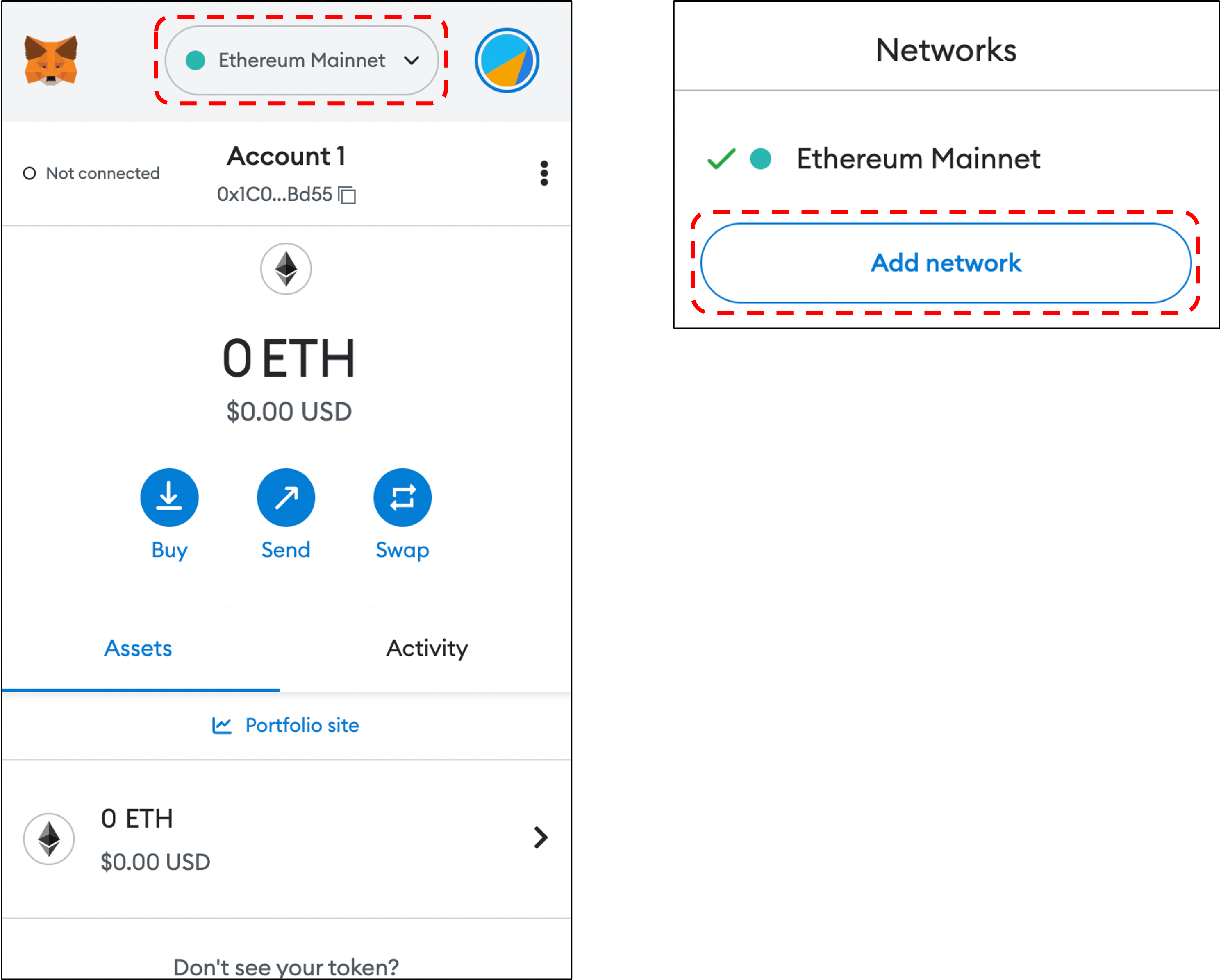 Add network on metamask