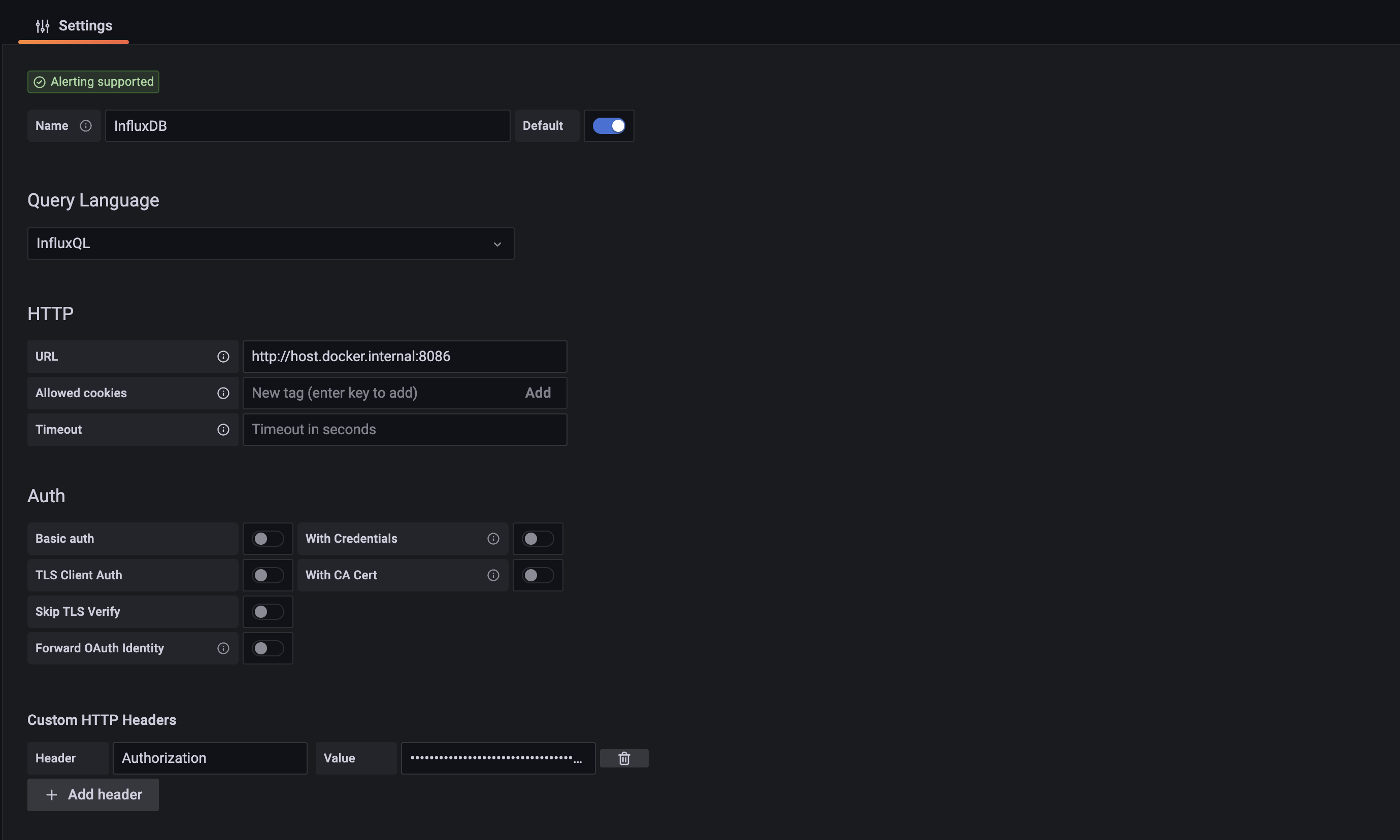 Grafana influxQL1