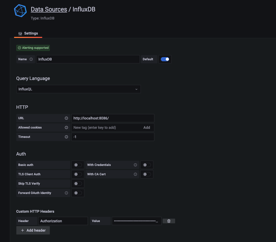 Grafana influxQL1