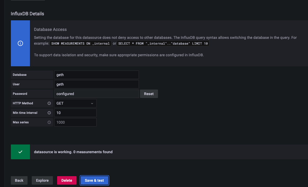 Grafana influxQL2